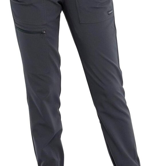 Cherokee Pants - Women's Pewter Mid Rise Tapered Leg Jogger Scrubs Pant 3XL Plus